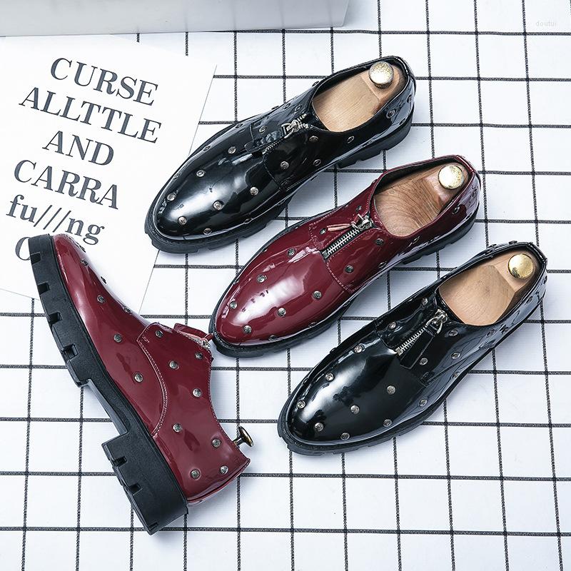 Dress Shoes Men's Fashion High-end Solid Color PU Rivet Decoration Front Zipper Thick Bottom Non-slip Comfortable Casual Shoes44, Black
Dress Shoes Men's Fashion High-end Solid Color PU Rivet Decoration Front Zipper Thick Bottom Non-slip Comfortable Casual Shoes44, Black