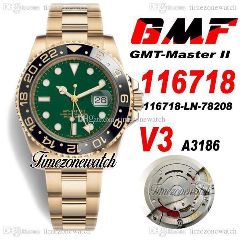 GMF V3 GMT II 116718 A3186 Automatic Mens Watch 18K Yellow Gold Ceramic Bezel Black Dial 904L OysterSteel Bracelet Warranty Card S216R, Custom waterproofing service
GMF V3 GMT II 116718 A3186 Automatic Mens Watch 18K Yellow Gold Ceramic Bezel Black Dial 904L OysterSteel Bracelet Warranty Card S216R, Custom waterproofing service