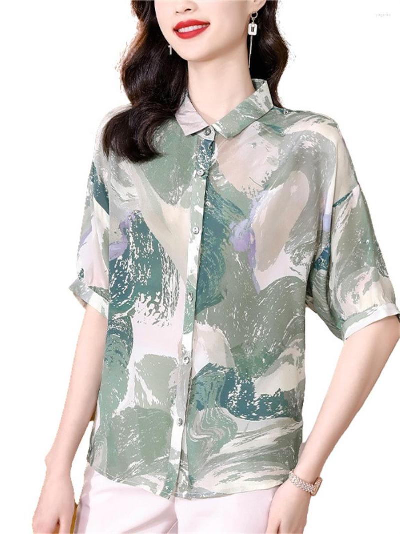 Women's Blouses 4XL Women Spring Summer Shirts Lady Fashion Casual Short Sleeve Turn-down Collar Printing Simple Style Blusas Tops CT0580, Green
Women's Blouses 4XL Women Spring Summer Shirts Lady Fashion Casual Short Sleeve Turn-down Collar Printing Simple Style Blusas Tops CT0580, Green
