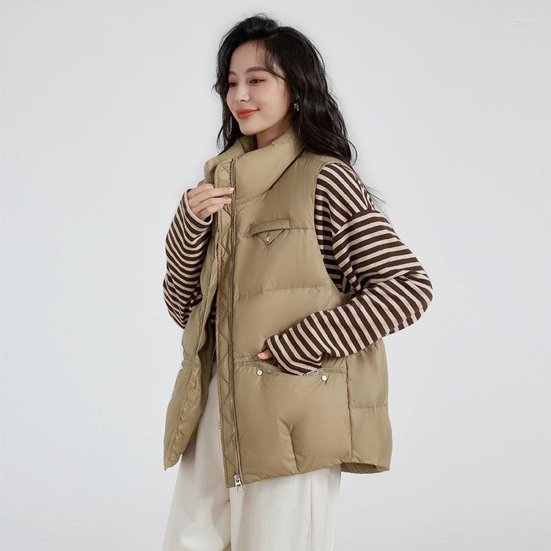 Women's Vests Ladies Short Vest Down Autumn Sleeveless Solid Color Padded Jacket White Duck Warm Coat Waistcoat Women
Women's Vests Ladies Short Vest Down Autumn Sleeveless Solid Color Padded Jacket White Duck Warm Coat Waistcoat Women