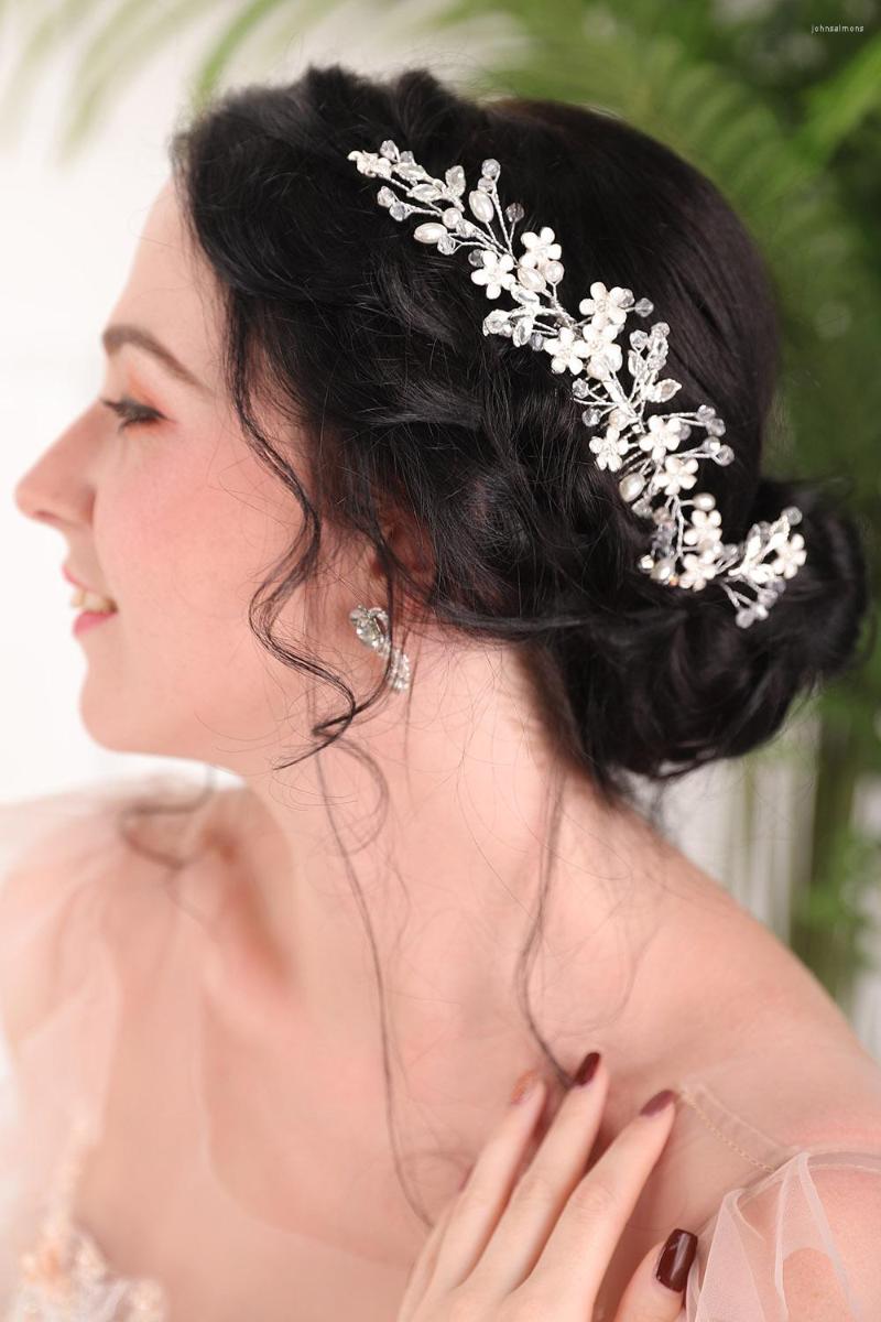 Headpieces Chic Silver Crystal Pearls Women Flower Crown Bride Hair Comb Wedding Accessories Bridal Banquet Jewelry Sets
Headpieces Chic Silver Crystal Pearls Women Flower Crown Bride Hair Comb Wedding Accessories Bridal Banquet Jewelry Sets