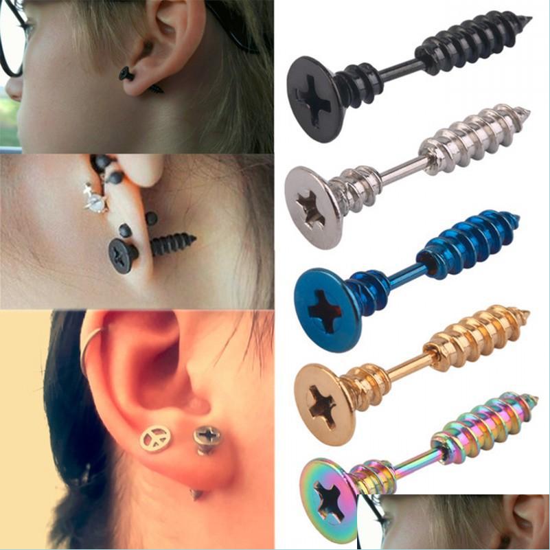 Stud Piercing Punk Screw Stud Earring Fashion Men Women Stainless Steel Studs Unisex Drop Delivery Jewelry Earrings Dhvti
Stud Piercing Punk Screw Stud Earring Fashion Men Women Stainless Steel Studs Unisex Drop Delivery Jewelry Earrings Dhvti
