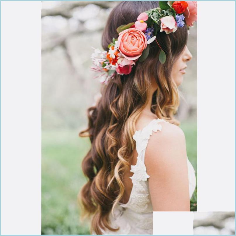 Headpieces Romantic Bohemian Wedding Flower Headband Bridal Headpiece Crown Boho Crowns Brides Head Garland Hair Flowers Drop Delive Dhy2T
Headpieces Romantic Bohemian Wedding Flower Headband Bridal Headpiece Crown Boho Crowns Brides Head Garland Hair Flowers Drop Delive Dhy2T