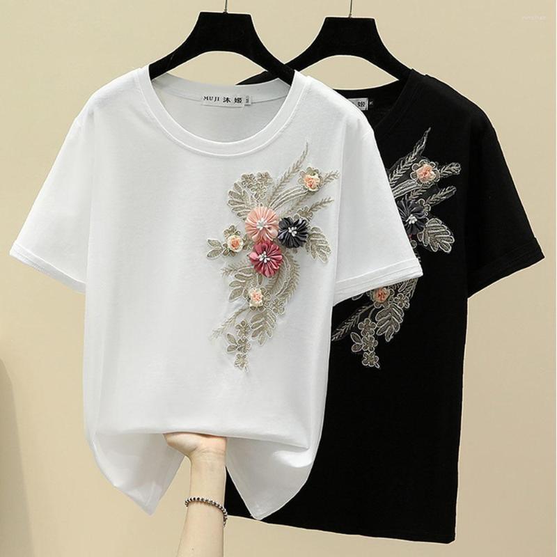 Women's T Shirts O Neck Flower Embroidery Pullover Shirt Women Loose Causal White Black Short Sleeve Tees Summer 2022 Cotton Top 4XL
Women's T Shirts O Neck Flower Embroidery Pullover Shirt Women Loose Causal White Black Short Sleeve Tees Summer 2022 Cotton Top 4XL