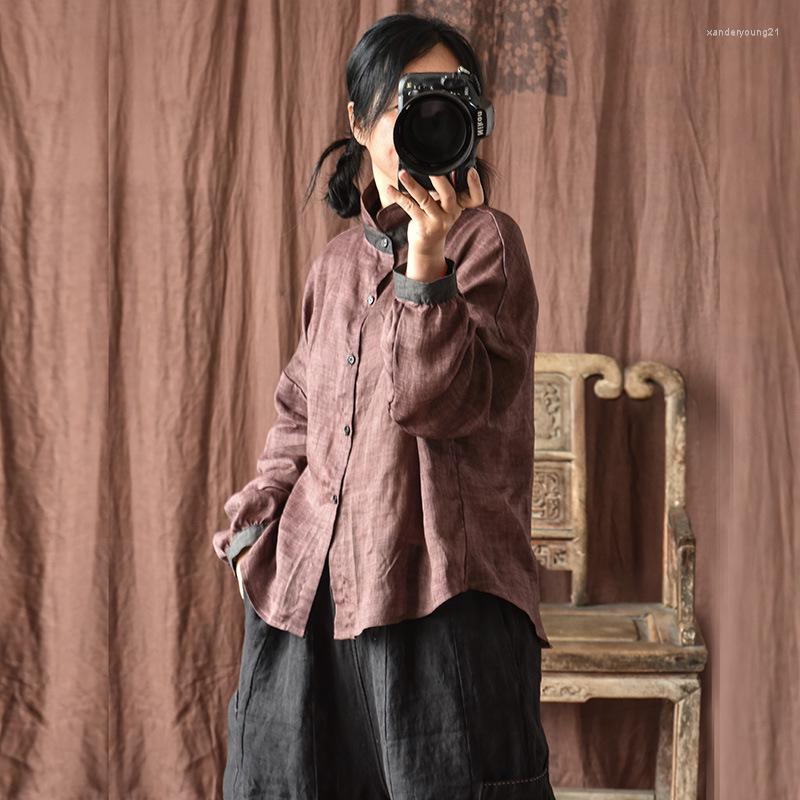 Women's Blouses Women Long Sleeve Casual Ramie Shirts 2022 Spring Vintage Style Lace Collar Solid Print Loose Female Cotton Linen Tops Shirt, Coffee red
Women's Blouses Women Long Sleeve Casual Ramie Shirts 2022 Spring Vintage Style Lace Collar Solid Print Loose Female Cotton Linen Tops Shirt, Coffee red