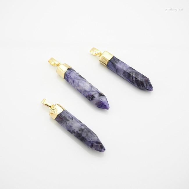 Pendant Necklaces P141205003 Purple Agates Point Spike Pendants With Gold Electroplated Plating
Pendant Necklaces P141205003 Purple Agates Point Spike Pendants With Gold Electroplated Plating