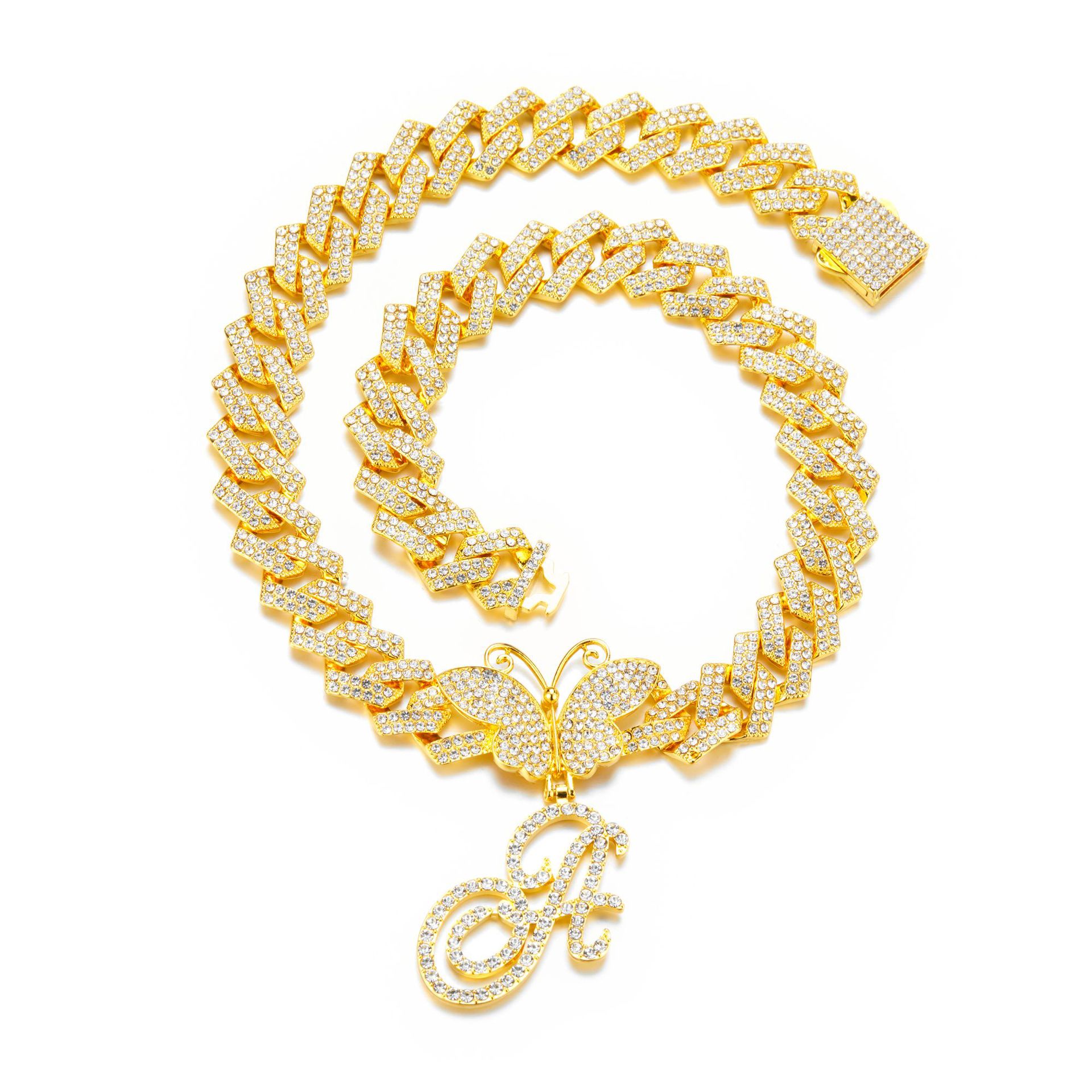 Hip Hop 26 Letters Butterfly Clasp Pendant Necklace Jewelry Bling Full Zircon Gold Plated Christmas Gift
Hip Hop 26 Letters Butterfly Clasp Pendant Necklace Jewelry Bling Full Zircon Gold Plated Christmas Gift