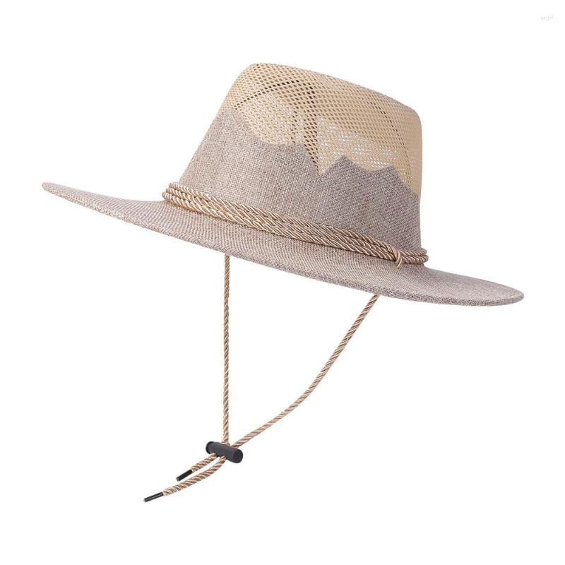 Berets Douhoow 2022 Summer Cowboy Hat Men Women Patchwork Sun Protection Wide Brim Hollow Mesh Cap Drawstring Fasten Hats, Beige 2
Berets Douhoow 2022 Summer Cowboy Hat Men Women Patchwork Sun Protection Wide Brim Hollow Mesh Cap Drawstring Fasten Hats, Beige 2