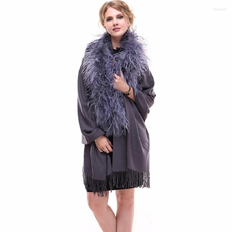 Scarves Women's Feather Ostrich Fur Collar Female Imitation Cashmere Winter Pashmina Coat Lady's Warm Soft Wraps Detachable Cloak
Scarves Women's Feather Ostrich Fur Collar Female Imitation Cashmere Winter Pashmina Coat Lady's Warm Soft Wraps Detachable Cloak