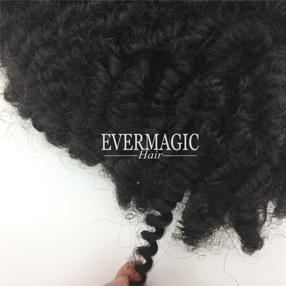 6mm tight curly full lace Mens Wigs Replacement Toupee For Hair Loss Black Men