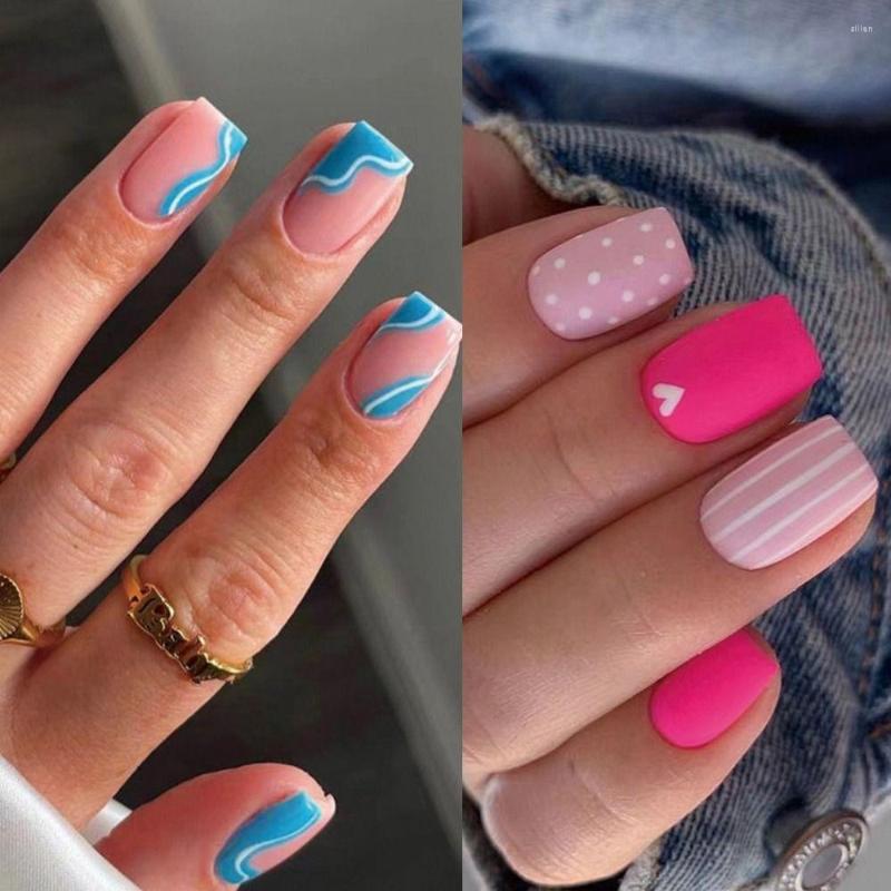 False Nails 24pcs French Blue White Wavey Full Cover Short Fake Ballerina Square, Jp1940
False Nails 24pcs French Blue White Wavey Full Cover Short Fake Ballerina Square, Jp1940