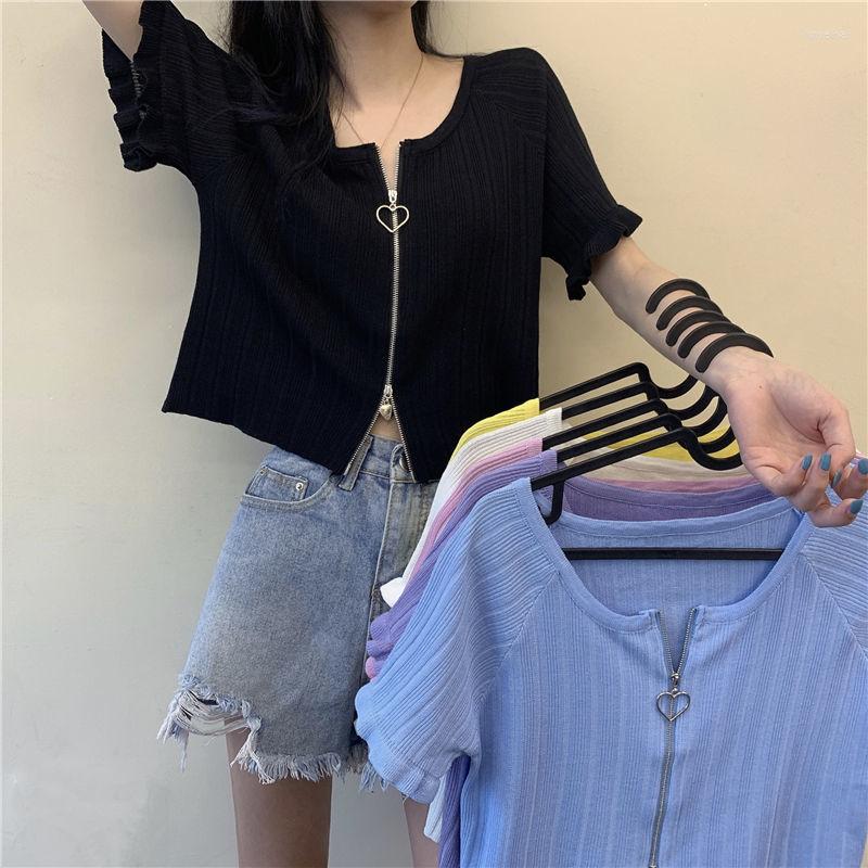 Women's T Shirts Woman TShirts Summer Zipper Short-Sleeved Sweater Women's Top Crop Mujer Camisetas, 8250-1 white
Women's T Shirts Woman TShirts Summer Zipper Short-Sleeved Sweater Women's Top Crop Mujer Camisetas, 8250-1 white