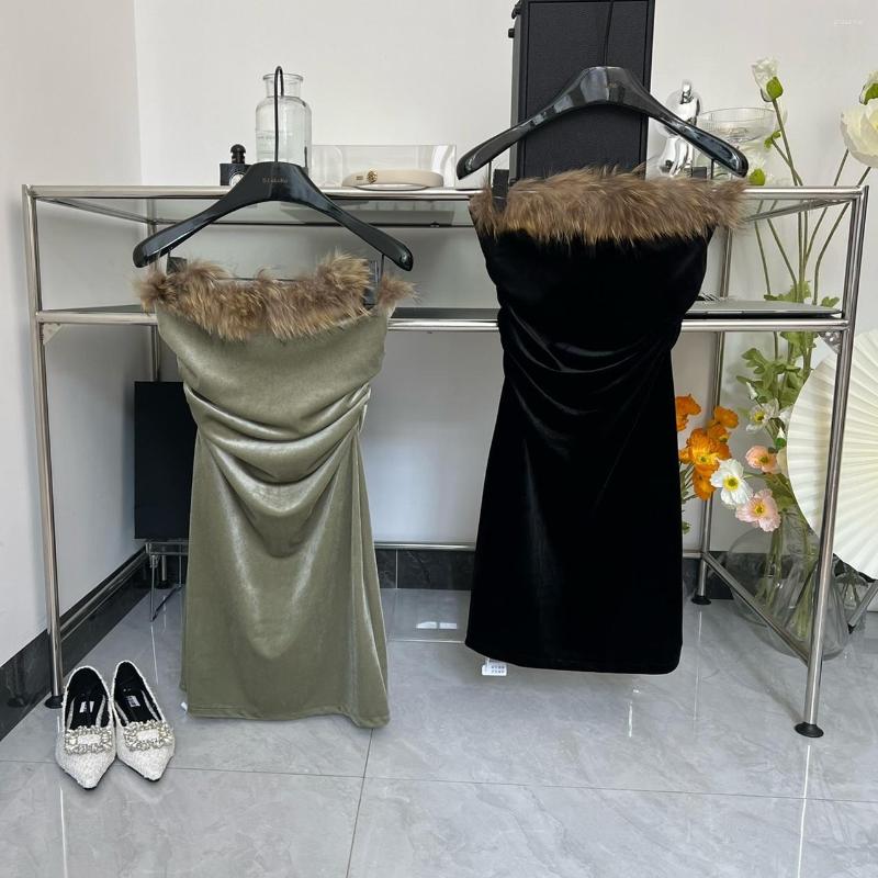 Casual Dresses Fish Bone Fixed Dye Velvet Dress Women's Sexy Slim Waist Package Hip Short Temperament Strapless, Black dress
Casual Dresses Fish Bone Fixed Dye Velvet Dress Women's Sexy Slim Waist Package Hip Short Temperament Strapless, Black dress