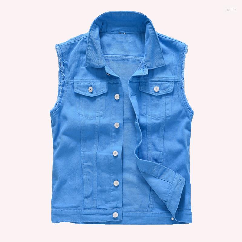 Men' Vests Autumn Mens Pographer Vest Blue Cotton Denim Waistcoat Cowboy Hip Hop Male Sleeveless Washed Jeans Jacket Homme
Men' Vests Autumn Mens Pographer Vest Blue Cotton Denim Waistcoat Cowboy Hip Hop Male Sleeveless Washed Jeans Jacket Homme