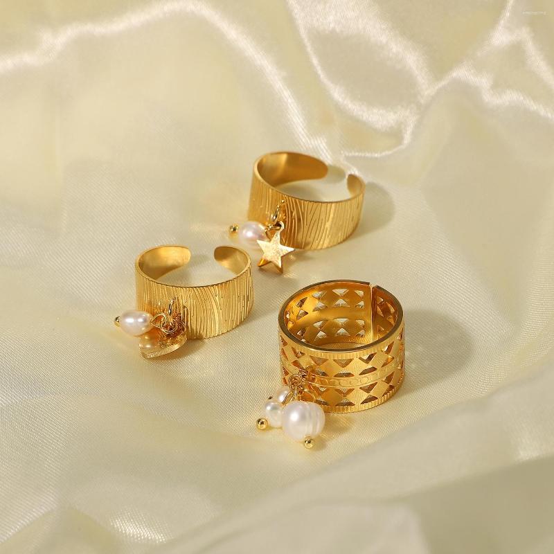 Cluster Rings Jewelry Stainless Steel Ring For Women Gold Wide Punk Geometric Open Finger Female
Cluster Rings Jewelry Stainless Steel Ring For Women Gold Wide Punk Geometric Open Finger Female