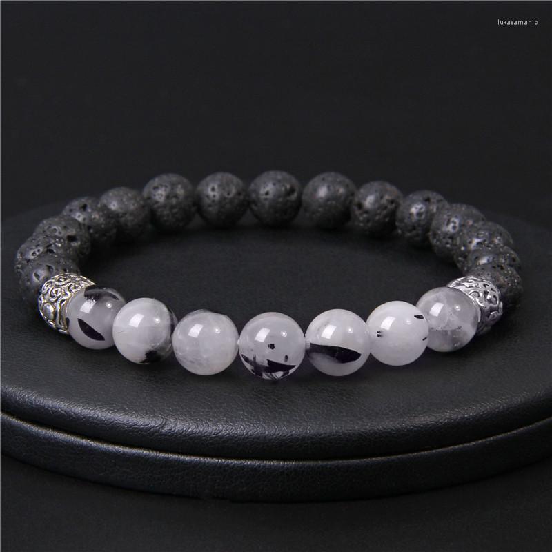 Strand Natural Stone Lava Volcanic Beads Bracelet 8mm Black Rutilated Quartz Yoga Energy Jewelry For Women Men Gift
Strand Natural Stone Lava Volcanic Beads Bracelet 8mm Black Rutilated Quartz Yoga Energy Jewelry For Women Men Gift