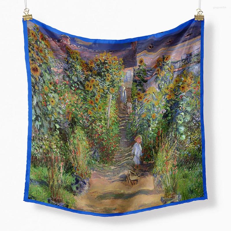 Scarves Twill Silk Scarf Women Bandana Small Hijab Foulards Lady Tie Headband Neckerchief Whitney Garden Oil Painting
Scarves Twill Silk Scarf Women Bandana Small Hijab Foulards Lady Tie Headband Neckerchief Whitney Garden Oil Painting
