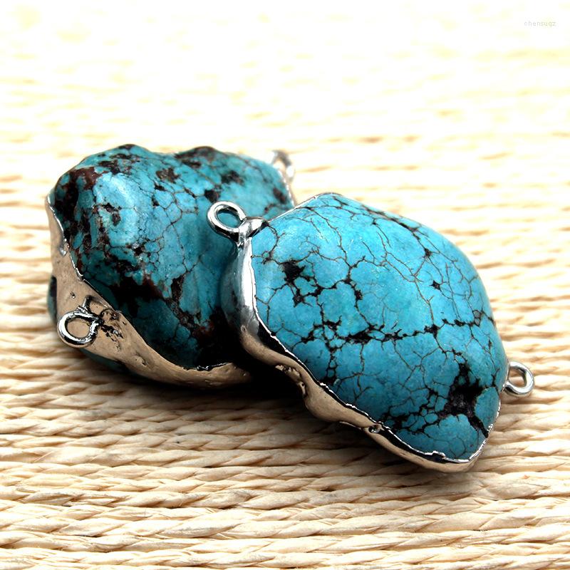 Pendant Necklaces 10pcs/lot Irregular Natural Turquoises Stone Double Hanger Plating Pendants For Necklace Bracelet Making
Pendant Necklaces 10pcs/lot Irregular Natural Turquoises Stone Double Hanger Plating Pendants For Necklace Bracelet Making
