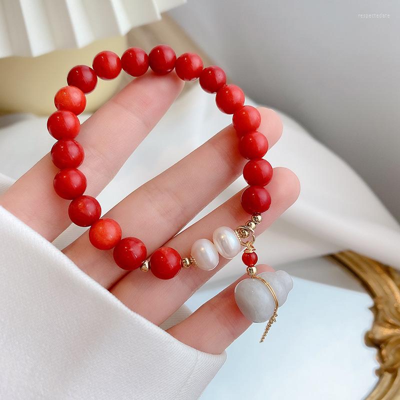 Strand Natural Cinnabar Carnelian Single Circle Net Red Bracelet Pearl Lucky Transfer Couple Bracelets For Women
Strand Natural Cinnabar Carnelian Single Circle Net Red Bracelet Pearl Lucky Transfer Couple Bracelets For Women