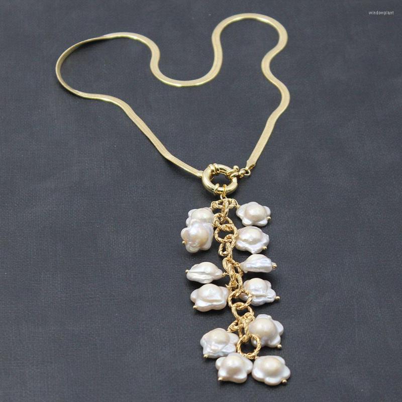 Pendant Necklaces GuaiGuai Jewelry Cultured White Rose Flower Freshwater Pearl Gold Plated Chain Choker Necklace Handmade For Women
Pendant Necklaces GuaiGuai Jewelry Cultured White Rose Flower Freshwater Pearl Gold Plated Chain Choker Necklace Handmade For Women