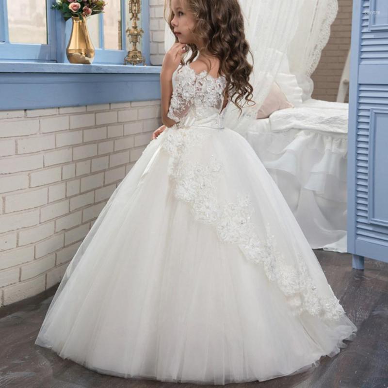 Girl Dresses Flower A Line Jewel Lace Applique Pageant For Wedding Party First Communion Gown, All white
Girl Dresses Flower A Line Jewel Lace Applique Pageant For Wedding Party First Communion Gown, All white