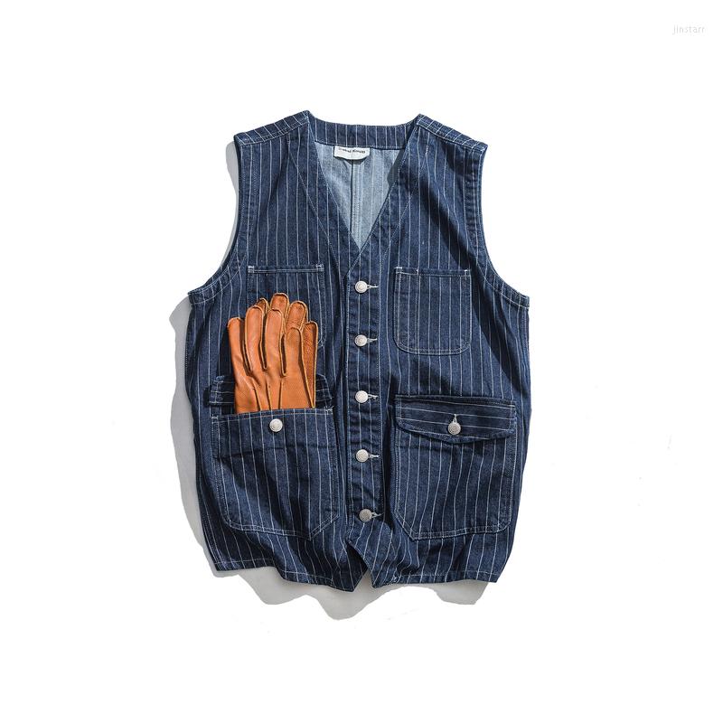 Men's Vests Blue Mens Denim Vest Stripe Multi-pockets Fashion Vintage Waistcoat Casual Tooling Male Jean Sleeveless Jackets
Men's Vests Blue Mens Denim Vest Stripe Multi-pockets Fashion Vintage Waistcoat Casual Tooling Male Jean Sleeveless Jackets