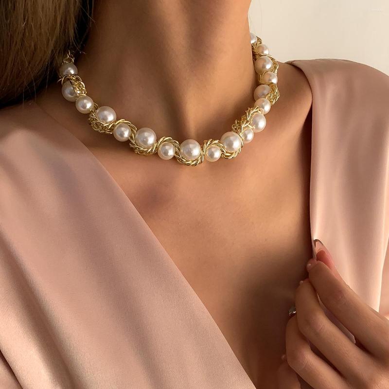 Choker Lacteo Vintage Single Layer Woven Imitation Pearls Chain Necklaces For Women Charm Metal Twist Necklace Jewelry
Choker Lacteo Vintage Single Layer Woven Imitation Pearls Chain Necklaces For Women Charm Metal Twist Necklace Jewelry