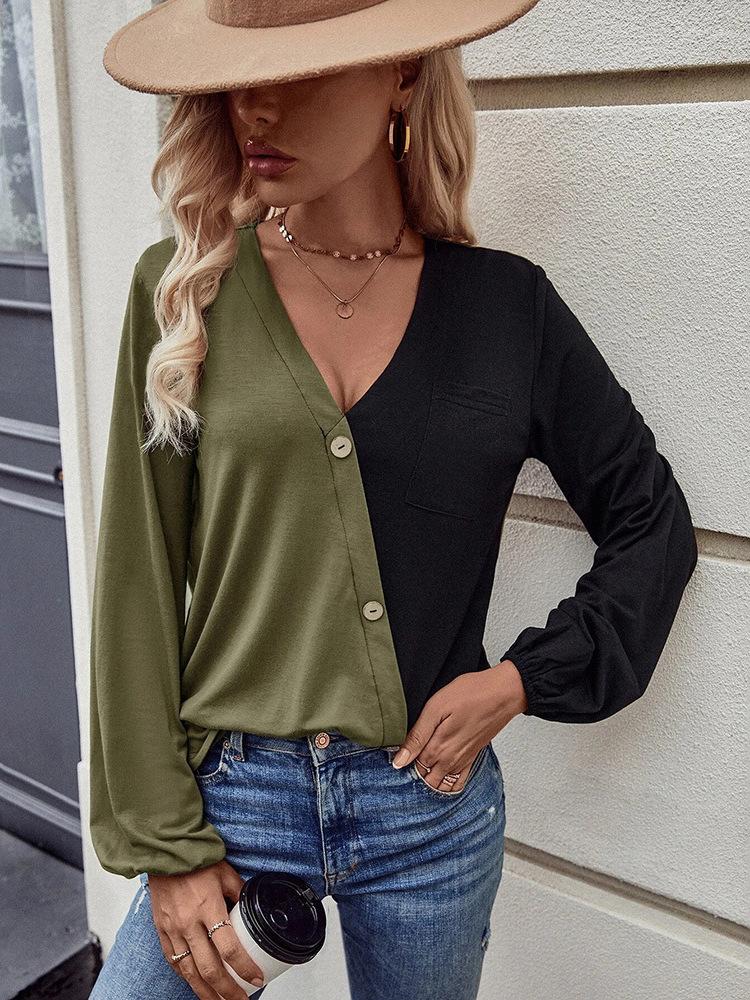 Women' T Shirts DGIRL Women Top T-shirt 2022 Loose Casual Pocket Splicing Contrast Long Sleeve T-shir, Army green
Women' T Shirts DGIRL Women Top T-shirt 2022 Loose Casual Pocket Splicing Contrast Long Sleeve T-shir, Army green