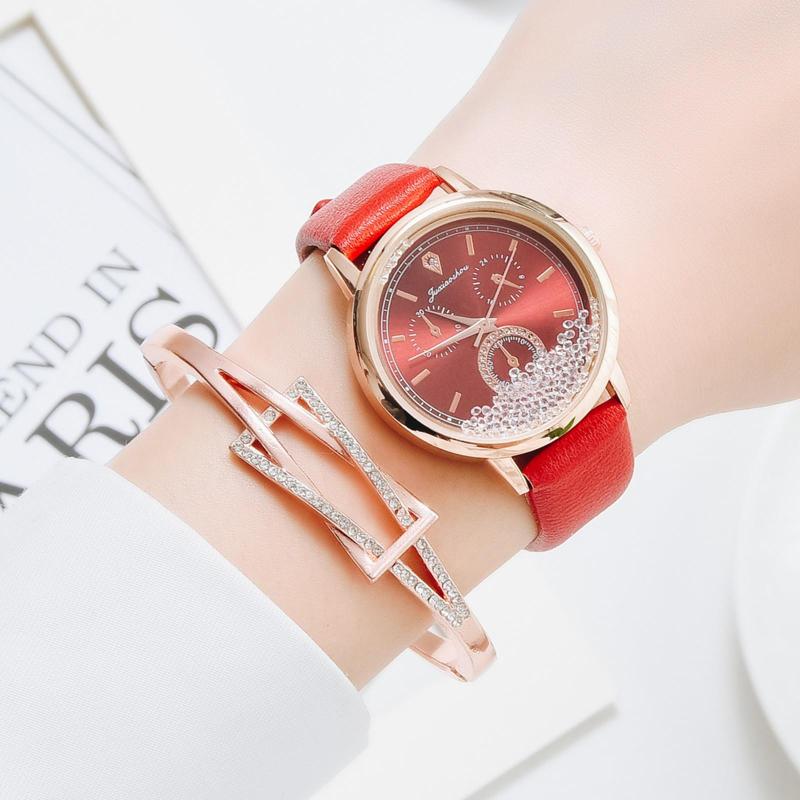 Wristwatches Analog And Digital Watch Women Ladies Bracelet Set Quicksand Stone Three Eye Dial Elegant, Brown
Wristwatches Analog And Digital Watch Women Ladies Bracelet Set Quicksand Stone Three Eye Dial Elegant, Brown