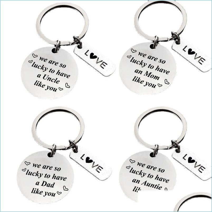 Key Rings Love We Are So Auntie/Mom/Dad Metal Letter Key Chain Rings For Men Women Car Keys Ring Pendant Thank You Mothers Day Birth Dhx7B
Key Rings Love We Are So Auntie/Mom/Dad Metal Letter Key Chain Rings For Men Women Car Keys Ring Pendant Thank You Mothers Day Birth Dhx7B