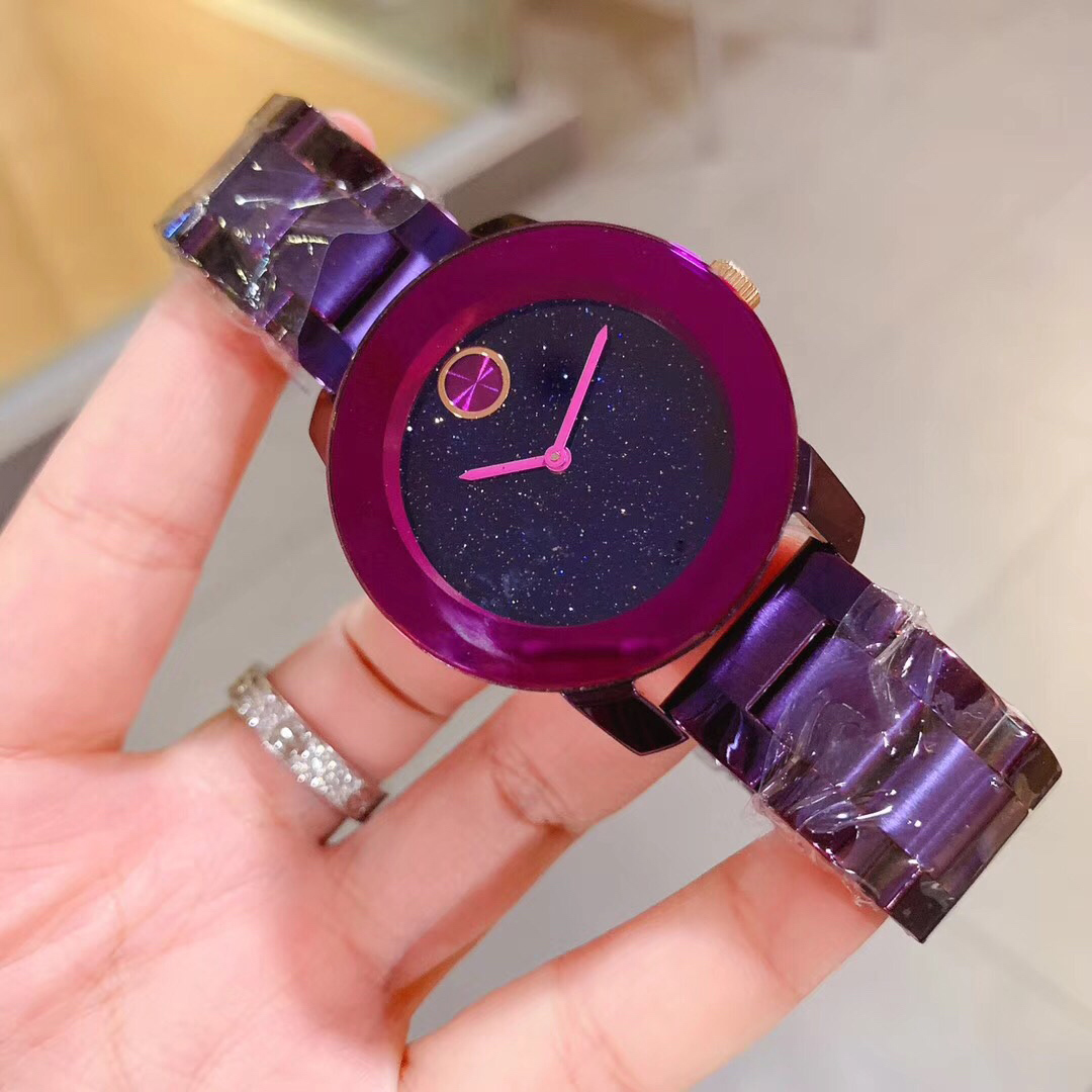 Women's fashion designer watch Swiss quartz movement watchs 316L fine steel dial star sky pattern 36mm watches, Purple
Women's fashion designer watch Swiss quartz movement watchs 316L fine steel dial star sky pattern 36mm watches, Purple