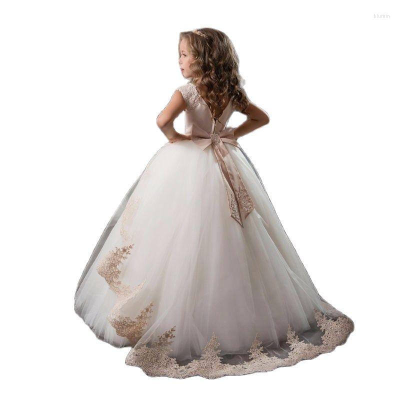Girl Dresses Champagne Flower With Sash Lace Appliques Custom Made Ball Gown First Communion For Girls Elegant, White
Girl Dresses Champagne Flower With Sash Lace Appliques Custom Made Ball Gown First Communion For Girls Elegant, White
