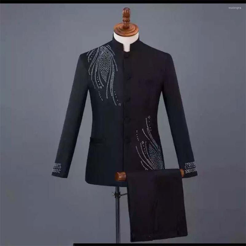 Men's Suits Costume Homme Beading Black Blazer Trousers Men's 2Pcs Groomsmen Wedding Tuxedo Stand-up Collar Formal Prom Jacket Pants, Multi
Men's Suits Costume Homme Beading Black Blazer Trousers Men's 2Pcs Groomsmen Wedding Tuxedo Stand-up Collar Formal Prom Jacket Pants, Multi