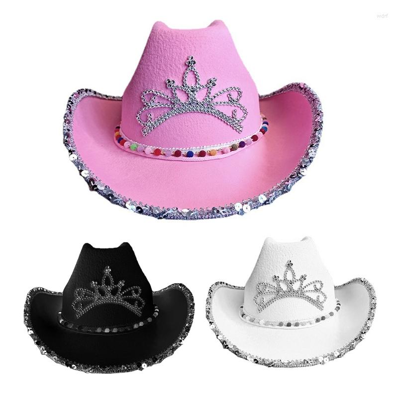 Berets Fashion Vintage Cowboy Hat Western Style Large Sequins Brim Fedora Felt Jazz Accessory Wedding Party, White
Berets Fashion Vintage Cowboy Hat Western Style Large Sequins Brim Fedora Felt Jazz Accessory Wedding Party, White