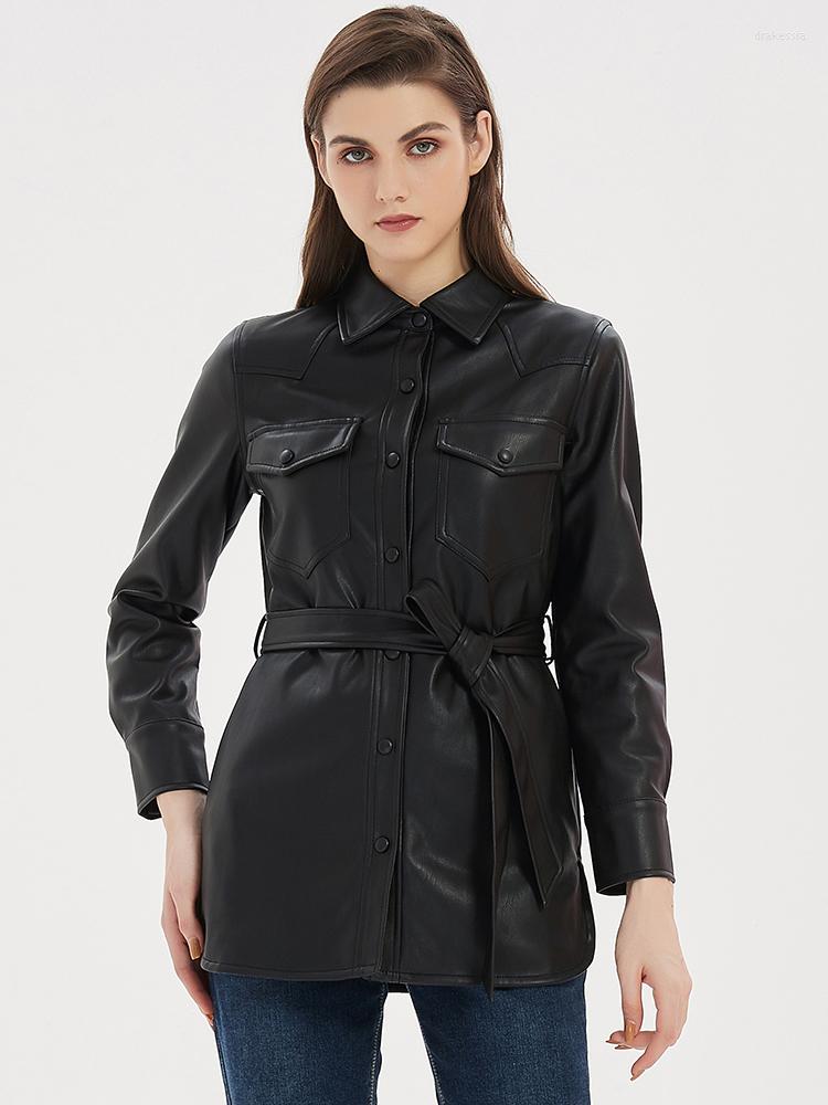 Women's Leather Ailegogo Spring Autumn Women Black Pu Faux Soft Jacket With Belt Streetwear Female Moto Biker Loose Coat Ladies Outwear
Women's Leather Ailegogo Spring Autumn Women Black Pu Faux Soft Jacket With Belt Streetwear Female Moto Biker Loose Coat Ladies Outwear