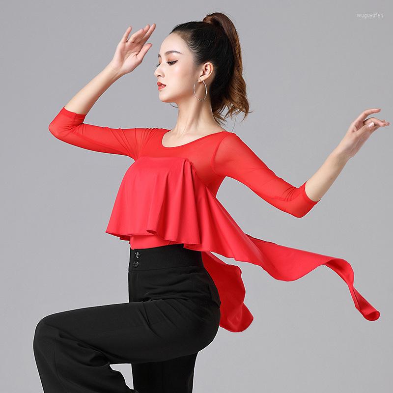 Stage Wear Summer Adult Latin Dance Long Sleeve Mesh Shirt Female Standard Ballroom Costume Sexy Tops Performance Practice Clothing, Blue tops
Stage Wear Summer Adult Latin Dance Long Sleeve Mesh Shirt Female Standard Ballroom Costume Sexy Tops Performance Practice Clothing, Blue tops