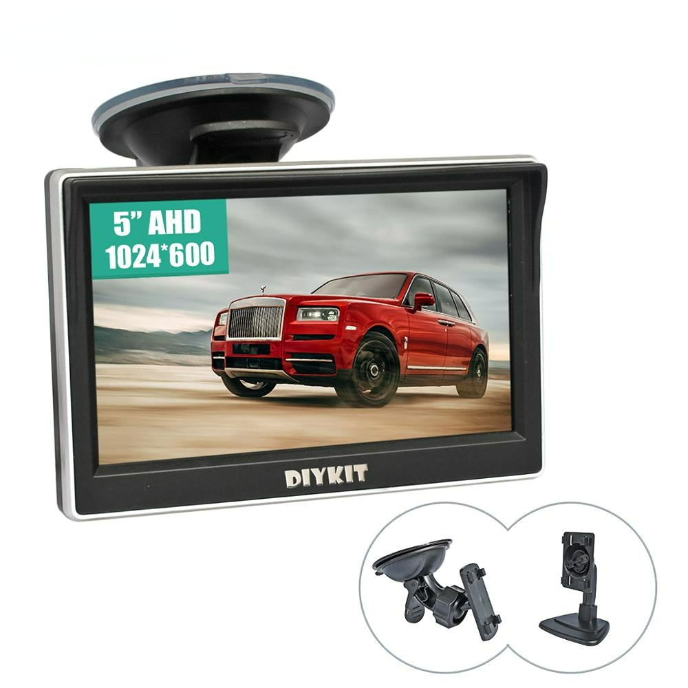 1024x600 5 Inch IPS AHD Rear View Car Monitor Parking Backup Monitor With Suction Cup and Bracket for MPV SUV Horse Lorry