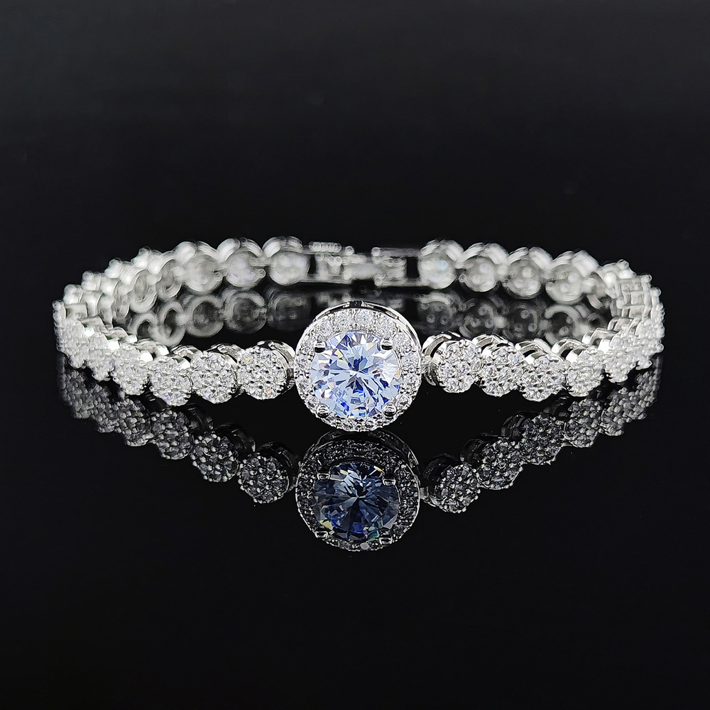 Choucong Brand Wedding Bracelet Luxury Jewelry 925 Sterling Silver Fill Multi Color 5A Cubic Zricon CZ Diamond Gemstones Party Women Charm For Lover G