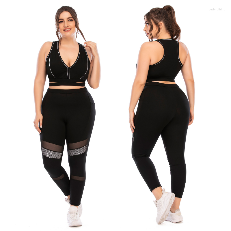 Active Sets 3XL Plus Size Matching Fitness Black Mesh Patchwork Yoga Suit Push Up Sport Bra Leggings Set 2 Piece Womens Outfits
Active Sets 3XL Plus Size Matching Fitness Black Mesh Patchwork Yoga Suit Push Up Sport Bra Leggings Set 2 Piece Womens Outfits