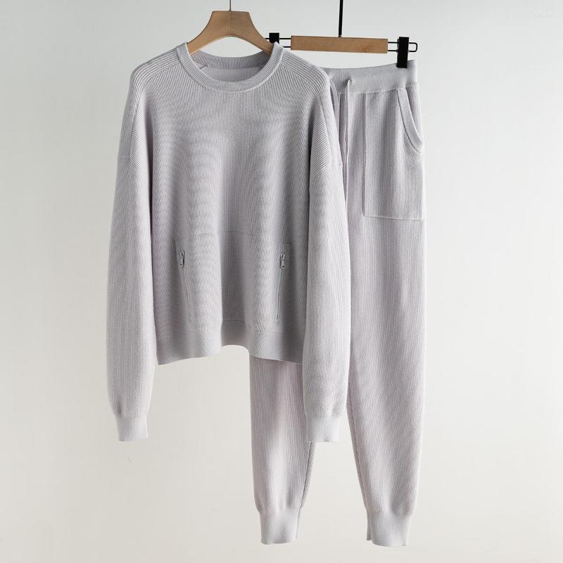 Women' Two Piece Pants 2022 Women' Fashion Wool Suit Crew Neck Pullover Sweater Lace-up Trousers 2-piece Set 1024
Women' Two Piece Pants 2022 Women' Fashion Wool Suit Crew Neck Pullover Sweater Lace-up Trousers 2-piece Set 1024