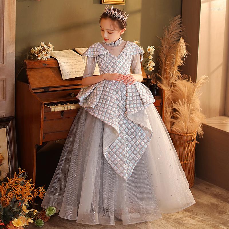 Girl Dresses Elegant Tassel Sequin Floor-Length Flower Light Luxury Perspective V-Neck Long Ball Gown Piano Performance Dress, Dtt-039
Girl Dresses Elegant Tassel Sequin Floor-Length Flower Light Luxury Perspective V-Neck Long Ball Gown Piano Performance Dress, Dtt-039