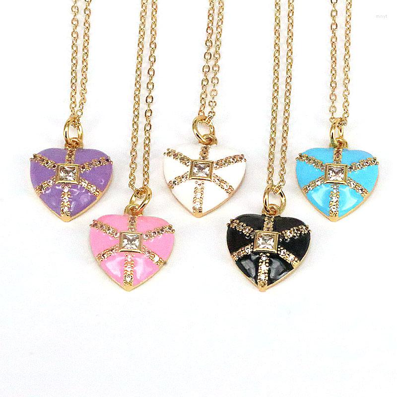Pendant Necklaces 10Pcs 2022 Pave Crystal Zircon Heart Enamel Necklace Fashion Gold Color Link Chain Chokers Female Jewelry Gifts
Pendant Necklaces 10Pcs 2022 Pave Crystal Zircon Heart Enamel Necklace Fashion Gold Color Link Chain Chokers Female Jewelry Gifts