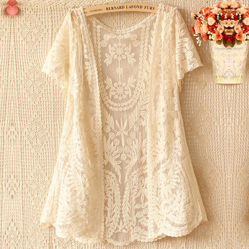 Women's Blouses Harajuku Women Summer Sweet Mori Girl Mesh Hollow Out Embroidery Floral Shirt Lolita Sunscreen Lace Tops Caridgan Blusas, Color 1
Women's Blouses Harajuku Women Summer Sweet Mori Girl Mesh Hollow Out Embroidery Floral Shirt Lolita Sunscreen Lace Tops Caridgan Blusas, Color 1