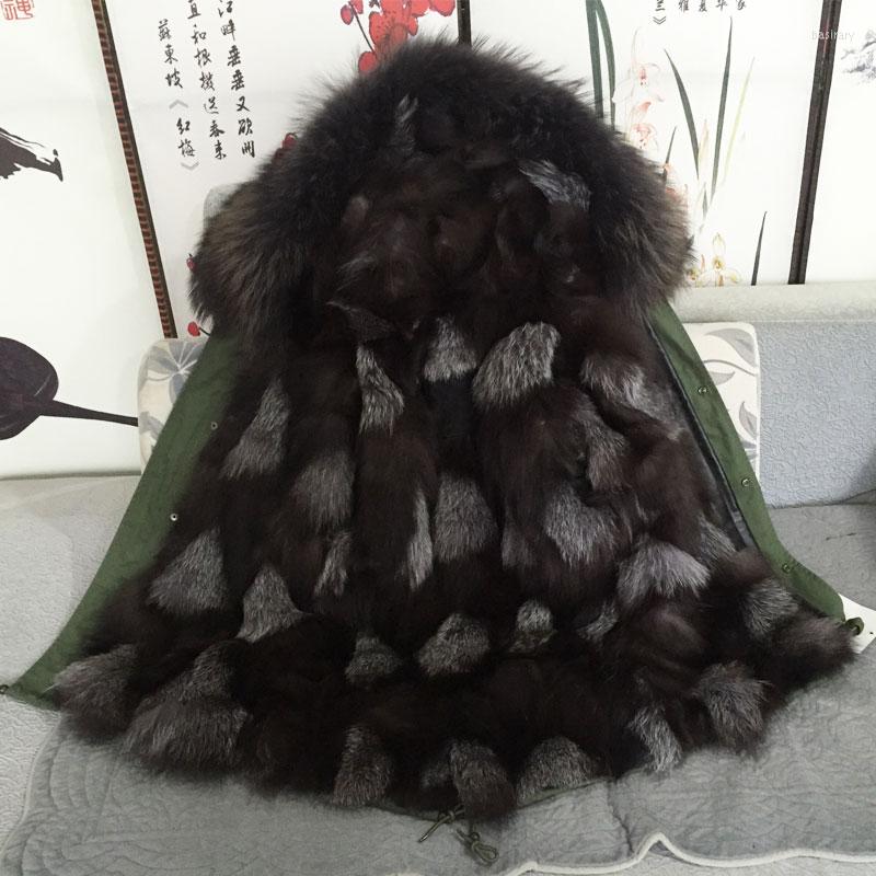 

Women' Fur FASHION Thick Warm MRS Black With Grey Lining Raccoon Collar Jacket Mr Furs Parka Coats, Picture shown