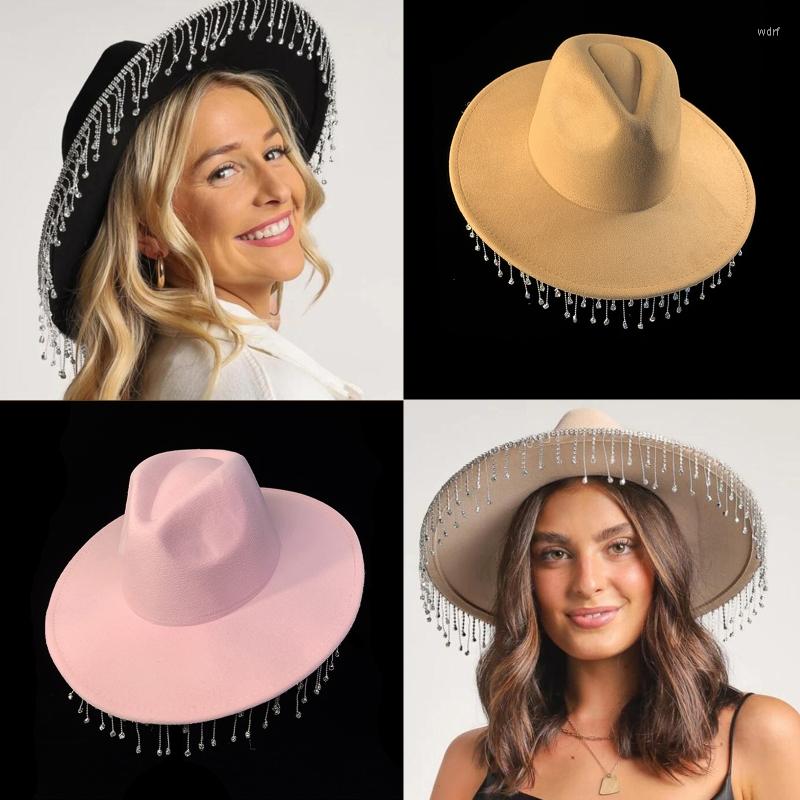 Berets Jazz Fedora Hats Rhinestone Tassel Hat With Bead Tassels Decor Flat Knight Trilby, White
Berets Jazz Fedora Hats Rhinestone Tassel Hat With Bead Tassels Decor Flat Knight Trilby, White