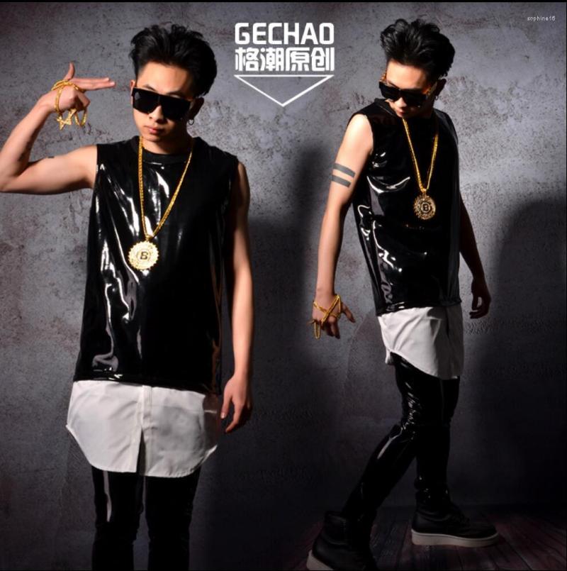 Men's Vests S-5xl Men White Black Spliced Pu Leather Sleeveless Fitted Fake Two Pieces Clothing Bar Nightclub Djds Singer Stage Costumes
Men's Vests S-5xl Men White Black Spliced Pu Leather Sleeveless Fitted Fake Two Pieces Clothing Bar Nightclub Djds Singer Stage Costumes