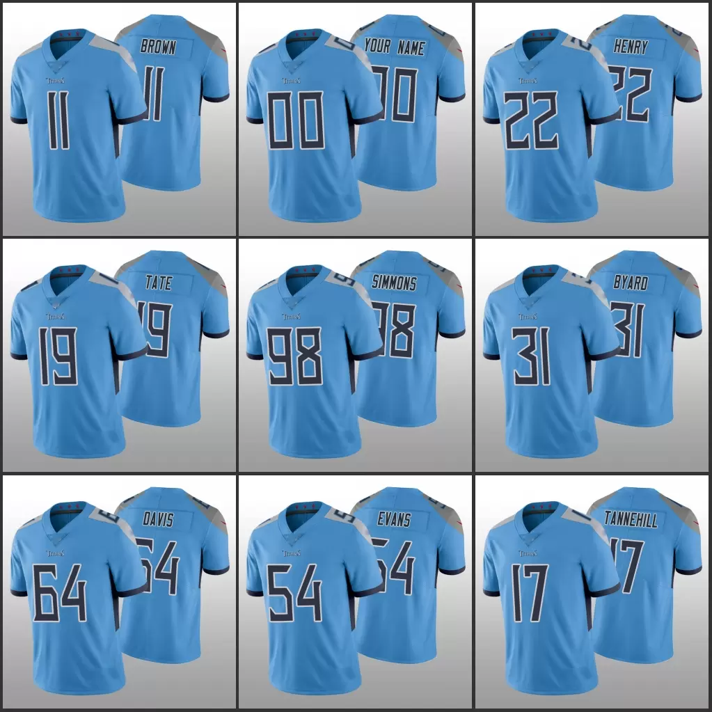Jersey Tennessee''Titans''Men #17 Ryan Tannehill 11 A.J. Brown 22 Derrick Henry 31 Kevin Byard''NFL''Women Youth Light Blue Vapor Limited Custom
Jersey Tennessee''Titans''Men #17 Ryan Tannehill 11 A.J. Brown 22 Derrick Henry 31 Kevin Byard''NFL''Women Youth Light Blue Vapor Limited Custom