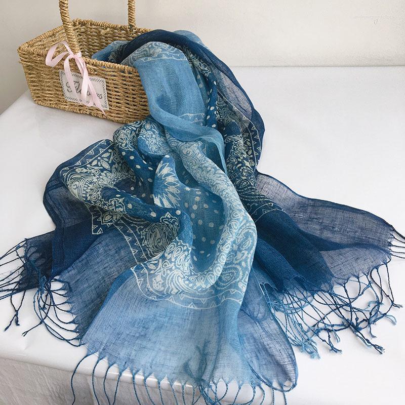 Scarves 2022 Linen Tie Dye Women's Scarf Gradient Blue Batik National Style Shawl Tassel Warm Sunscreen Silk
Scarves 2022 Linen Tie Dye Women's Scarf Gradient Blue Batik National Style Shawl Tassel Warm Sunscreen Silk
