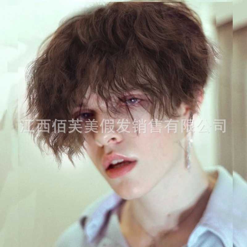 Hair Lace Wigs Tinfoil Neutral Handsome Boys tant Noodl Natural ffy Net Red Same Cos Wig, Light brown
Hair Lace Wigs Tinfoil Neutral Handsome Boys tant Noodl Natural ffy Net Red Same Cos Wig, Light brown