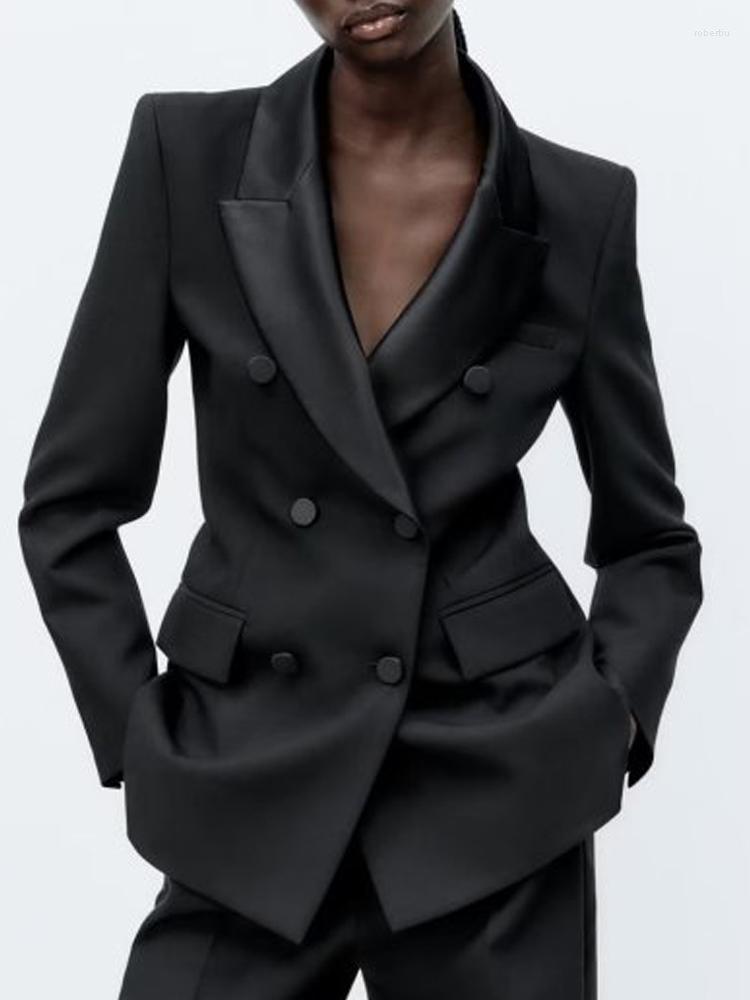 Women' Suits Kumsvag 2022 Autumn Women Satin Blazers Coats Suit Casual Black Double Breasted Female Elegant OL Blazer Outerwear Clothing
Women' Suits Kumsvag 2022 Autumn Women Satin Blazers Coats Suit Casual Black Double Breasted Female Elegant OL Blazer Outerwear Clothing